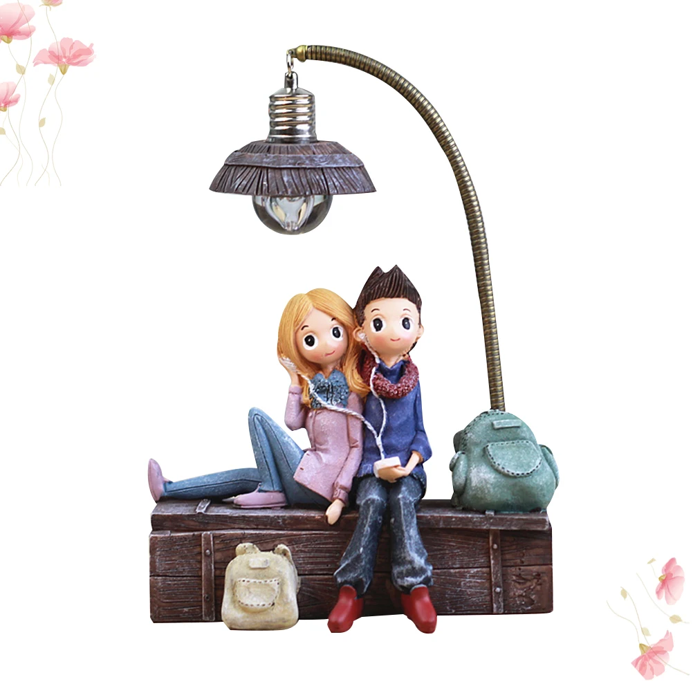 

Couple Bedside Decor Table Christmas Creative Light Small Night Lovers Decorations