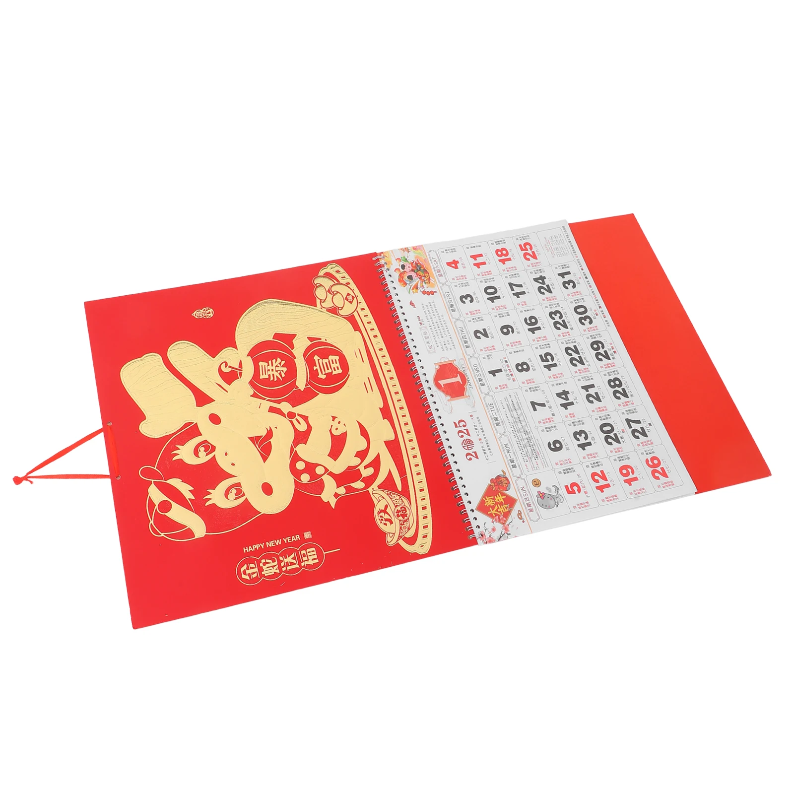 

1pc 2025 Large Wall Hanging Calendar Chinese Style Lunar Snake Year Paper Home Office Decor Traditional Monthly Planner Thick