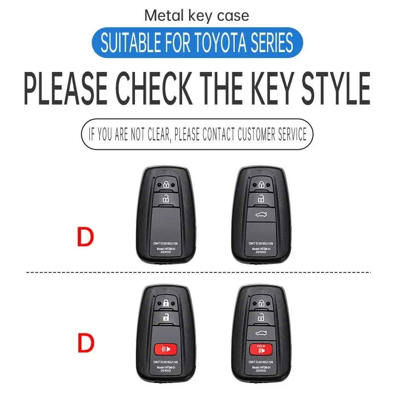 حافظة مفاتيح السيارة من سبائك الزنك + الجلود لسيارة تويوتا كورولا هايبرد 2021 Rav4 لاند كروزر برادو كامري هايلاندر بريوس C-HR 2018+