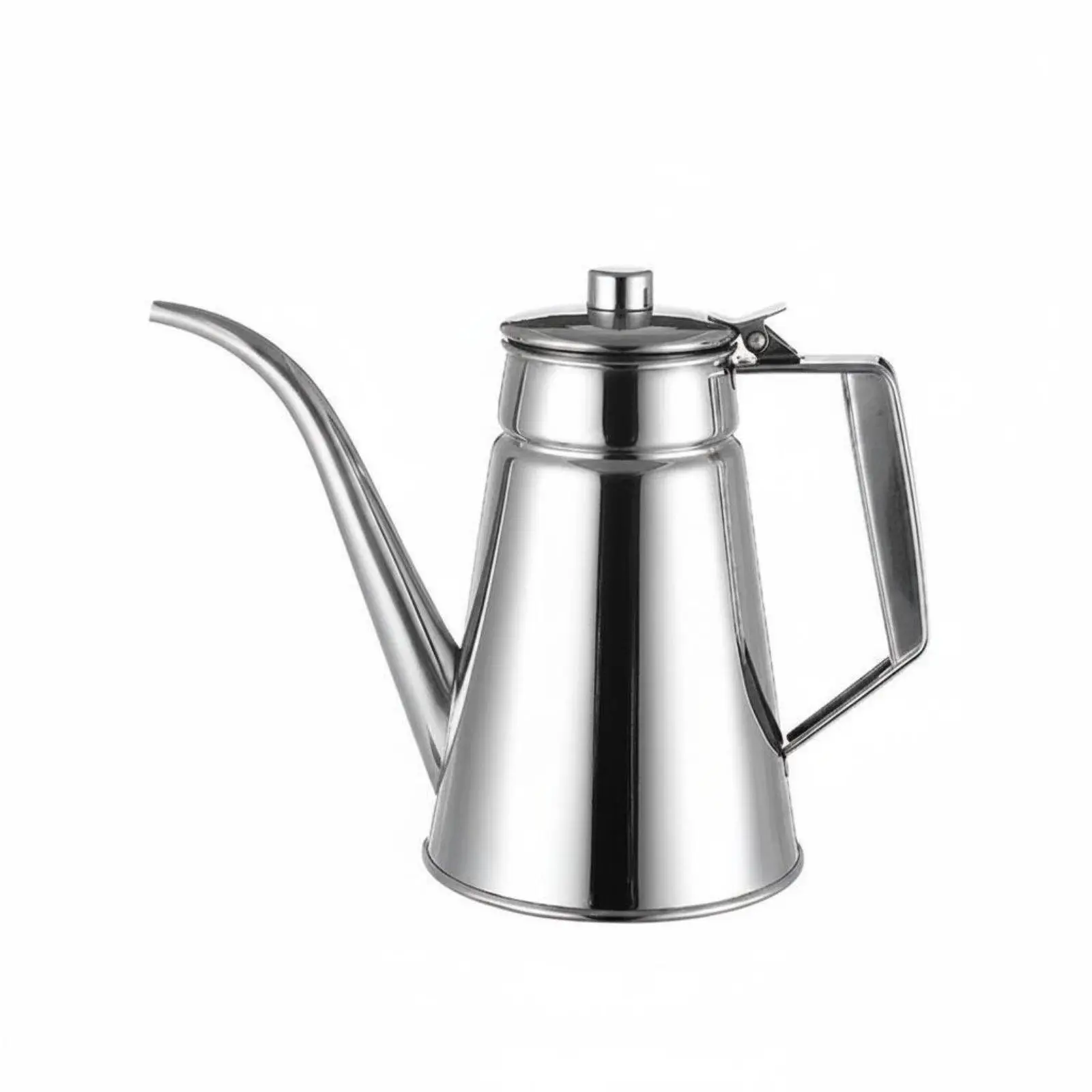 Food Grade Stainless Steel Oil Dispenser Bottle Broad Opening Easy Fill Clean Gooseneck Spout for Kitchen Restaurant Condiment