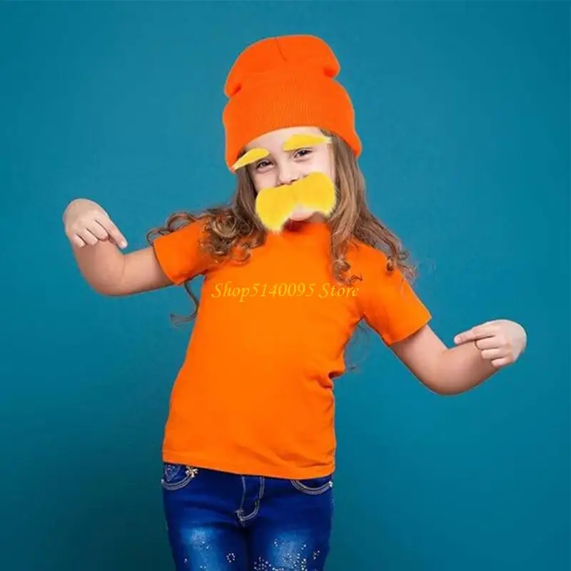 DXAE chapeau moustache floue avec barbe en peluche pour adultes enfants accessoire Costume jeu rôle