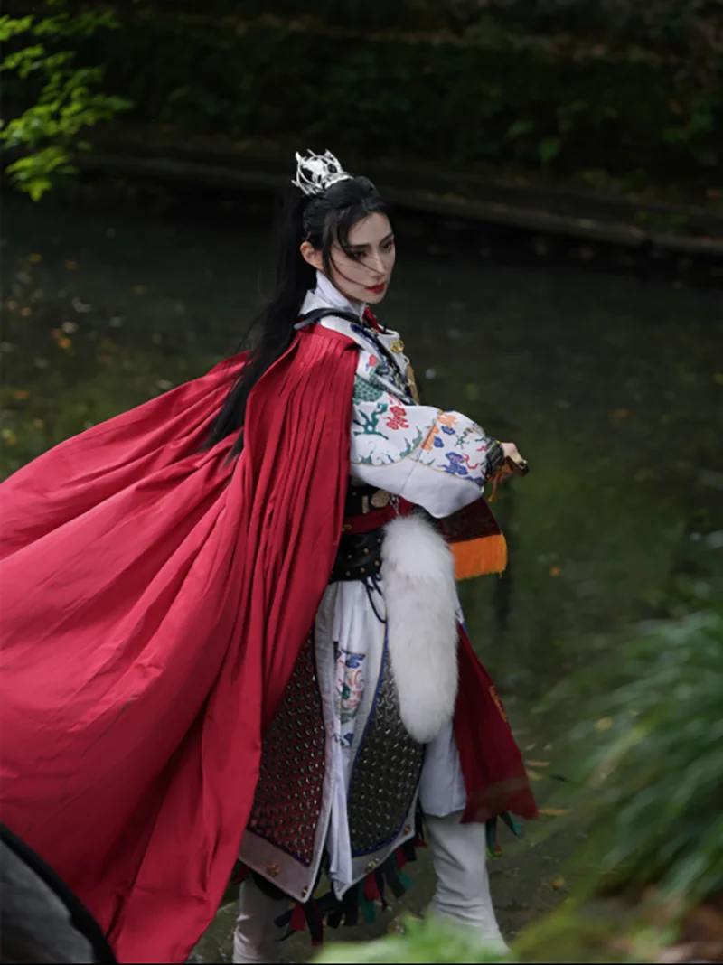 Vestido antigo de Hanfu chinês para homens e mulheres, traje arqueiro de Halloween, roupa de festa, vermelho, preto, branco