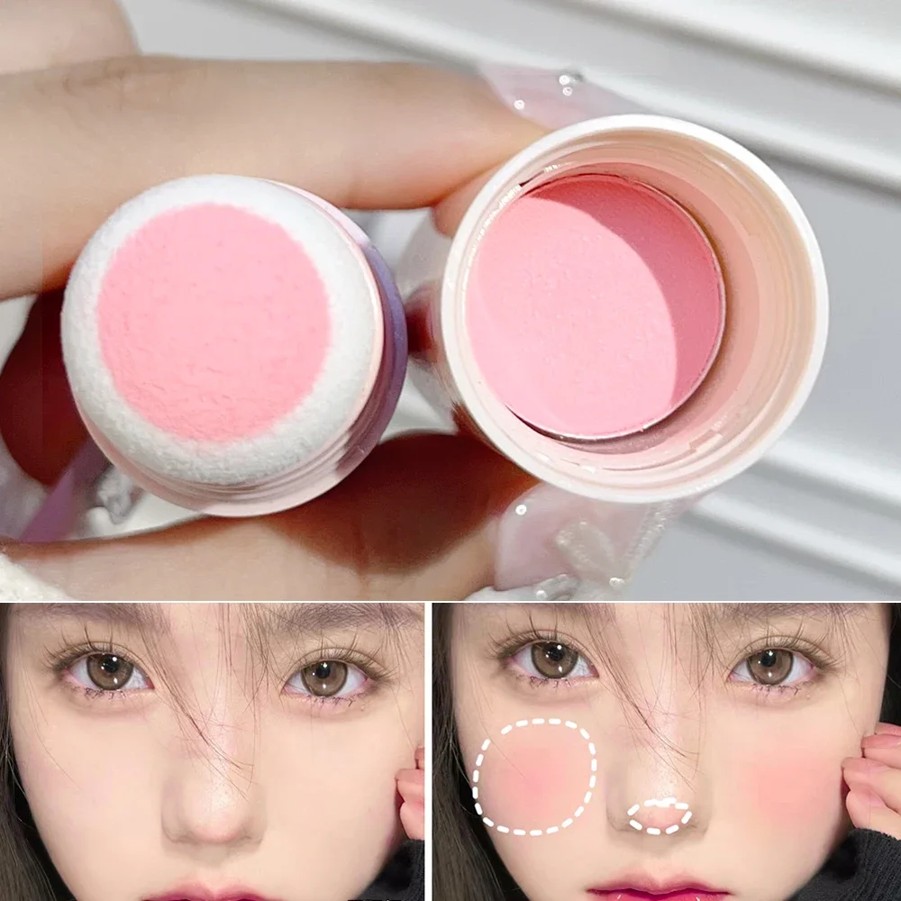 Multi-function Blush Stick Matte Peach Pink Cheek Tint Waterproof Lasting Brightening Face Contour Makeup Blush Powder Cosmetics