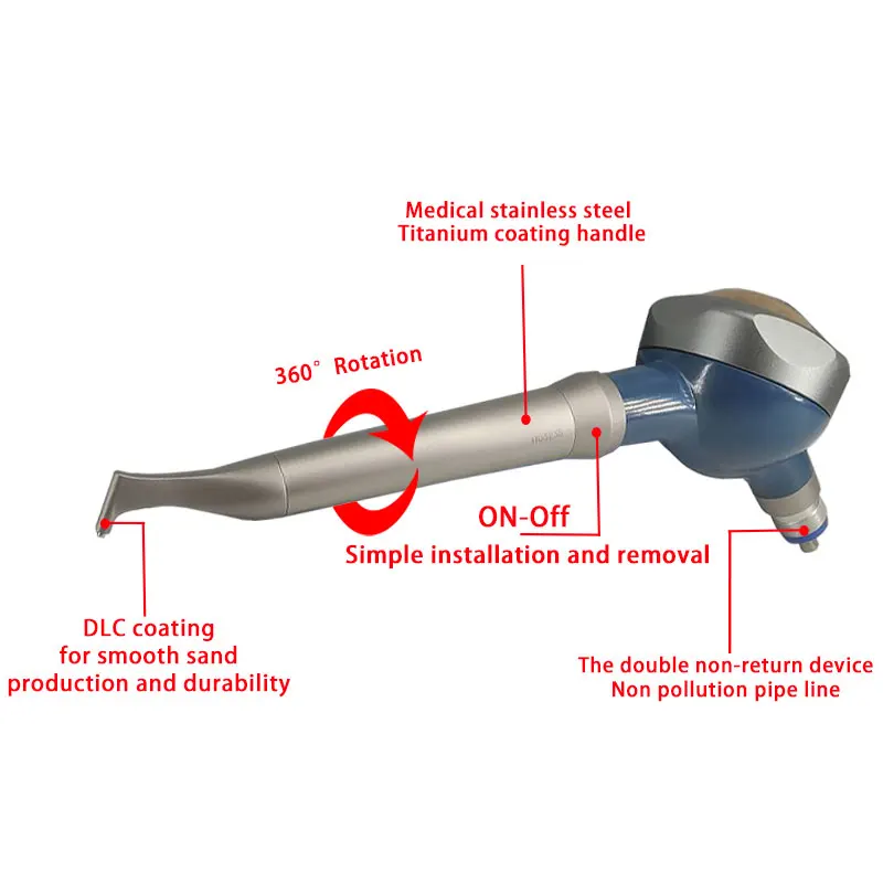 Dentals 4 Holes Prophy Mate Air Polishing System Air Polisher Dentals Equipment 360 Degreed Free Rotation Dentals Polishing