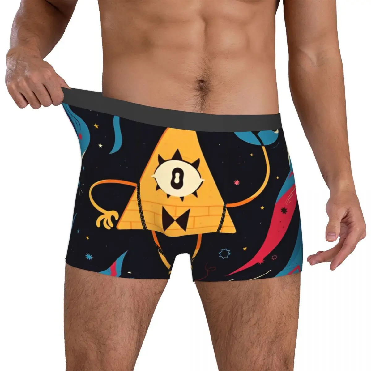 Gravity Falls Bill Cipher Boxer Boxers Briefs Funny Underwear Cartoon Anime Boxer Shorts Gag Comfortable Quilt Underpants Men