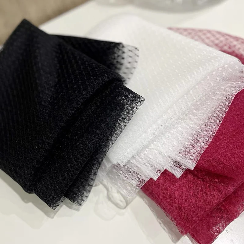 50X150 سنتيمتر أسود أبيض الدانتيل شبكة نقطة الجاكار النسيج تول النسيج لفستان و ناموسية خليط التطريز Diy بها بنفسك المواد