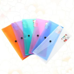 6pcs A4 Plastic Document Folder Clear Document Envelope Folder with Snap Button Storage Folder Organizer for School
