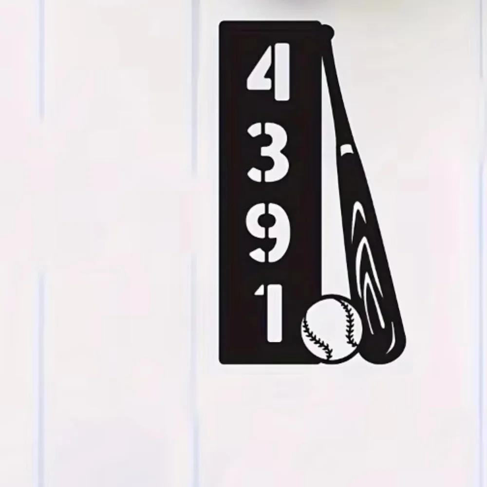 

Trendy Custom Vintage - Inspired Baseball House Number Sign. Wall - Mounted, Power - Free.