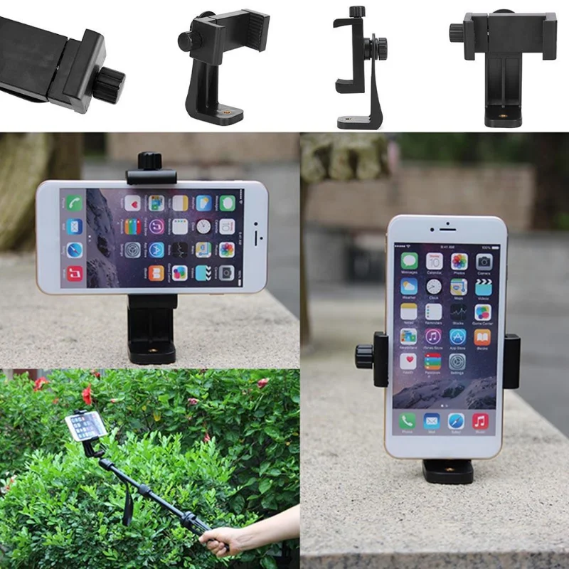 360 Degree Mobile Phone Clip Compatible With All 1/4 Screw Cellphone Holder Tripod Mount Desk Tripod Adapter For Samsung iphone