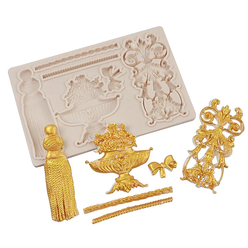 Silicone Mold Embossed Knot Bow Relief Cake Resin Decorate Baking Tools For Diy Chocolate Cake Candy Fondant Moulds Accessories