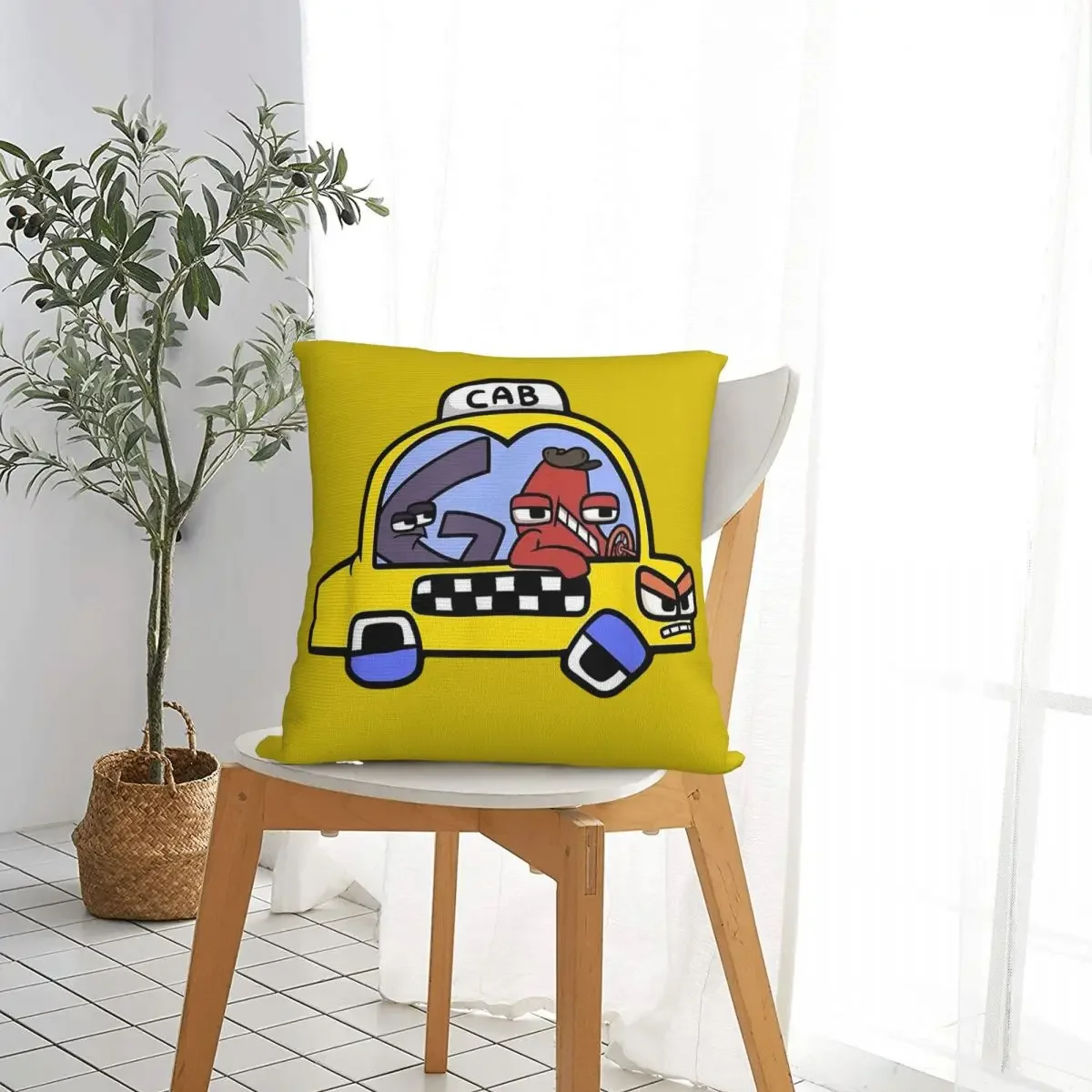 Alphabet Lore Cab Throw Pillow Cover Cushions for Sofa Matching Learning Letters Funny Cushion Covers