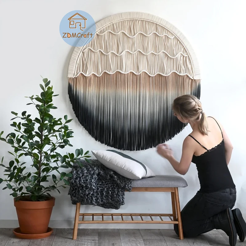 

Round Tapestry Ins Nordic Hand-Woven Tapestry Bedroom Paintings