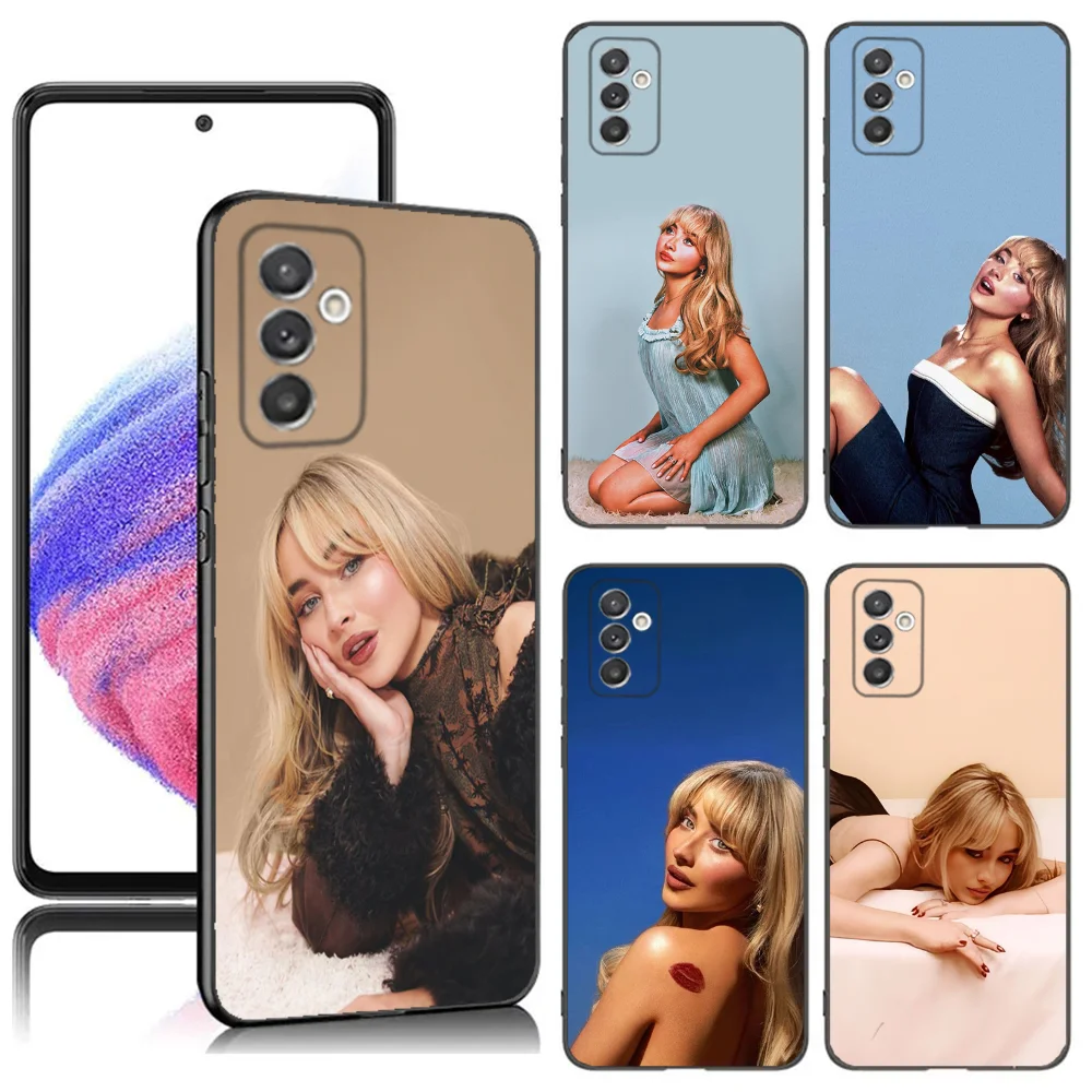 Please S-Sabrina C- Carpenter Phone Case For Samsung S24,23,22,30,21,10,9,Ultra,Plus,Lite,FE,5G Black Soft Case