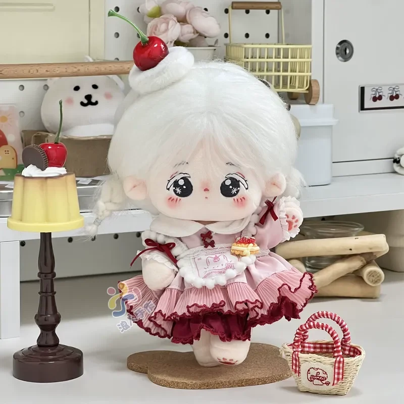 10cm 20cm Cotton Doll Clothes Cherry Cake Pie Series Dress Set Cute Red Cherry Headpiece Suitable For Various Doll Body Types view 6
