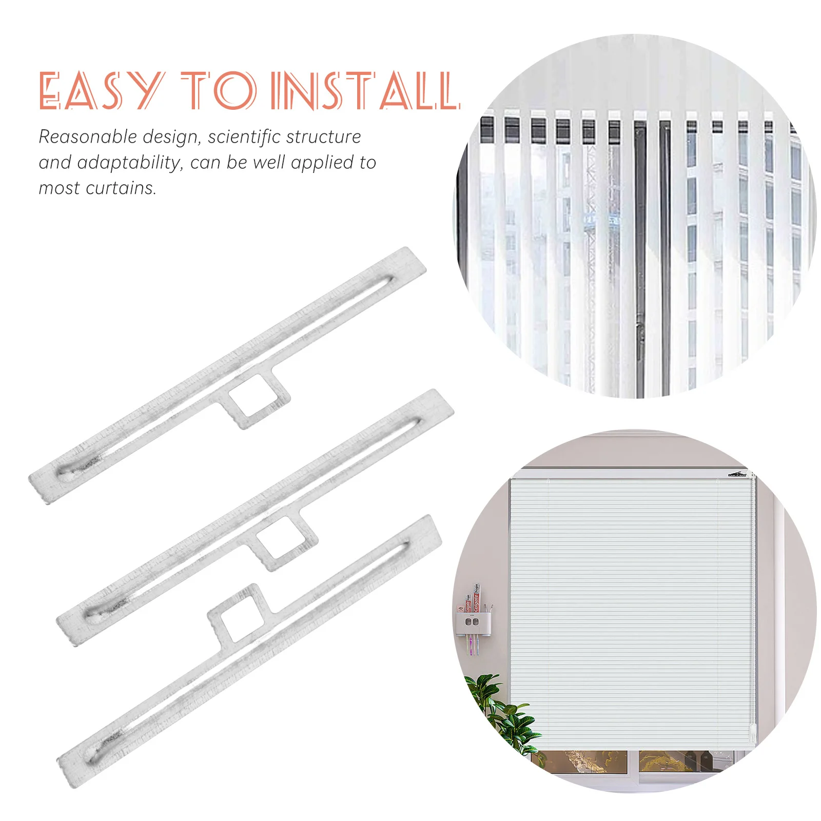 10 قطعة الشماعات المعدنية العمياء العمودية استبدال الشرائح لستائر النوافذ إصلاح المثبت علامات التبويب إكسسوارات الستائر المسار كليب الأجهزة #6