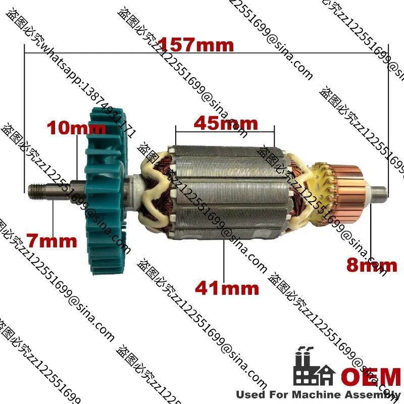 Suitable for Makita Angle Grinder GA6010 GA6020 GA5010 Armature Rotor, Anchor