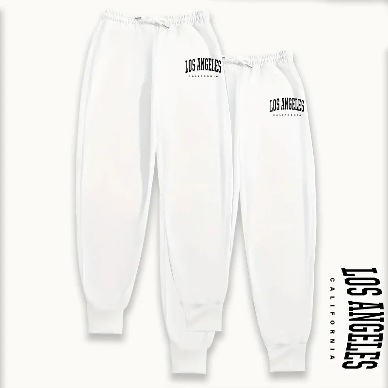 طقم من قطعتين من بنطال الركض النسائي برباط مطاطي لخريف وشتاء 2025 بلون سادة طقم سراويل صالة غير رسمية #5