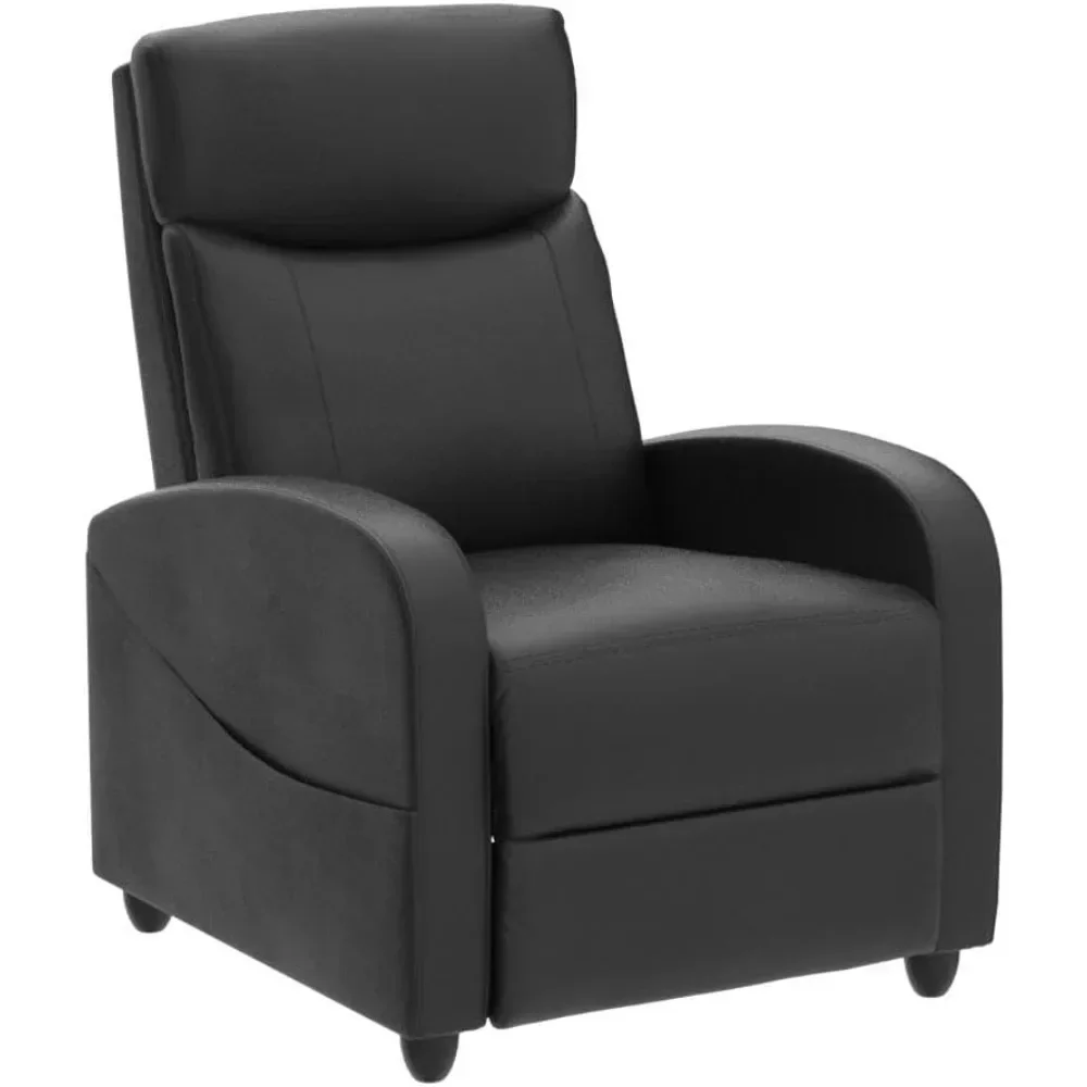Recliner Chair for Adults, Massage PU Leather Small Recliner Home Theater Seating w/ Lumbar Support, Adjustable Reclining Chair image 5