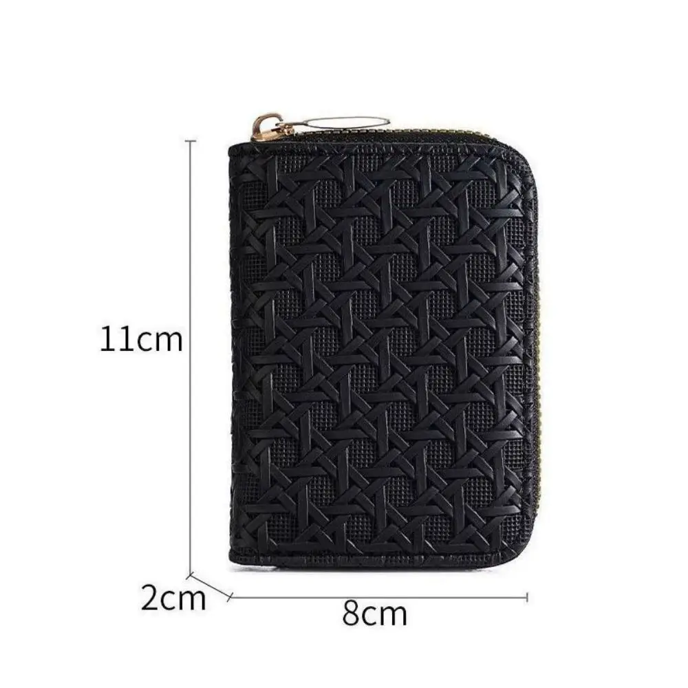 جديد 11 فتحة سستة حامل بطاقة بولي Leather الجلود مقاوم للماء حامل بطاقة الائتمان رقيقة جدا المنسوجة نمط محفظة صغيرة استخدام الأعمال