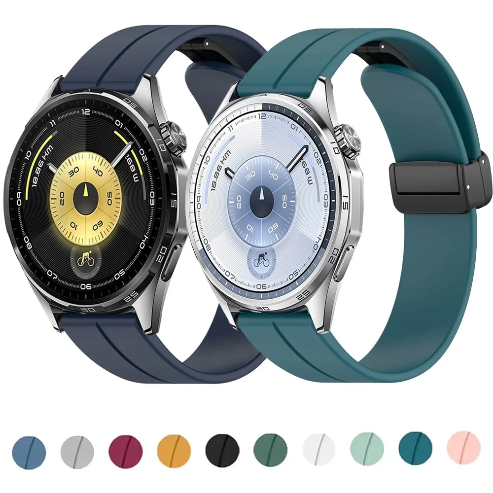 

22mm 20mm Silicone Strap for Huawei Watch GT6-GT5-GT4 Pro 46mm Amazfit Active 2 Magnetic Wristband for Redmi Watch 5 Lite/Active