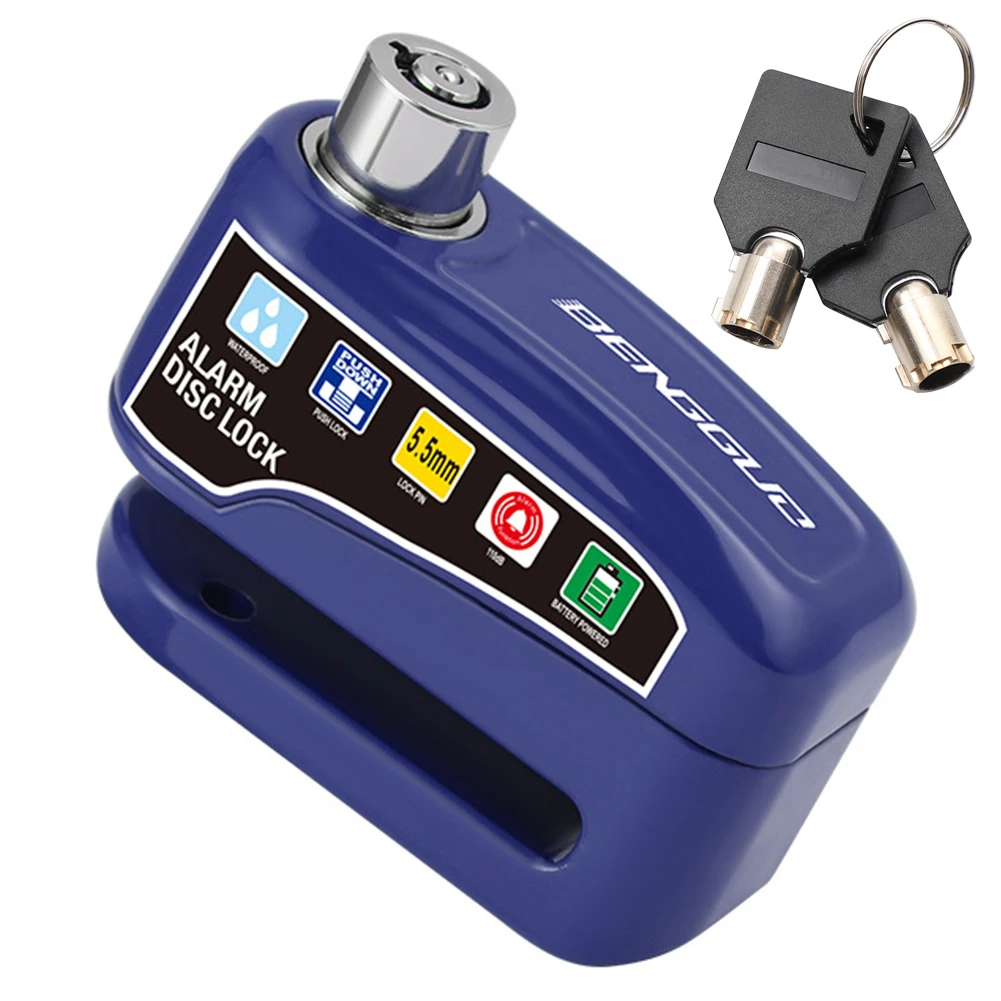 Motorfiets schijfblok alarmslot wiel schijfrem met sleutel moto scooter fiets waterdicht anti-diefstal hangslot motorfiets alarm