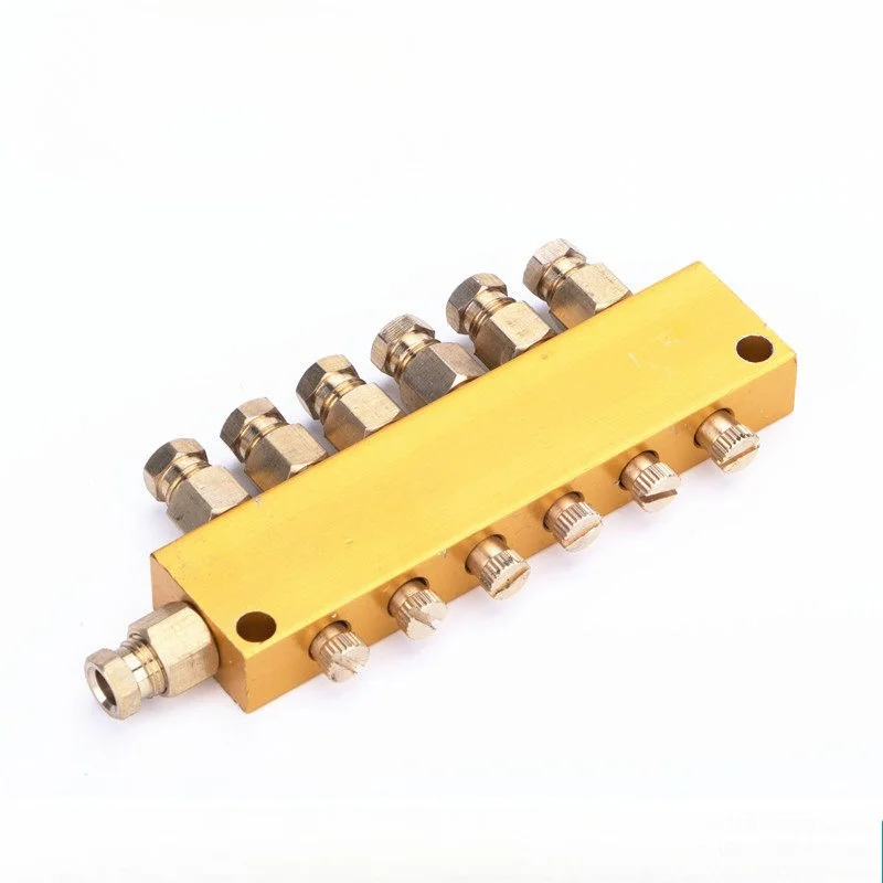 Adjustable oil distributoroil valve lubrication oil distribution block 6mm oil inlet and 4mm out