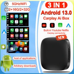 CarPlay Ai Box Android13 Tv Box Support Netflix YouTube Wireless Carplay Android Auto Car Intelligent Systems for Wired Carplay