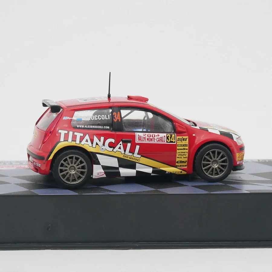 Ixo 1:43 Scale Diecast Alloy Fiat Punto S1600 WRC 2004 Racing Toys Cars Model Classics Adult Collection Souvenir Gifts Display