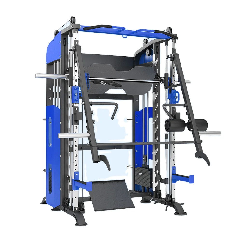 

Multi Smith Machine Power Rack Cable Crossover & Squat Rack Trainer C90