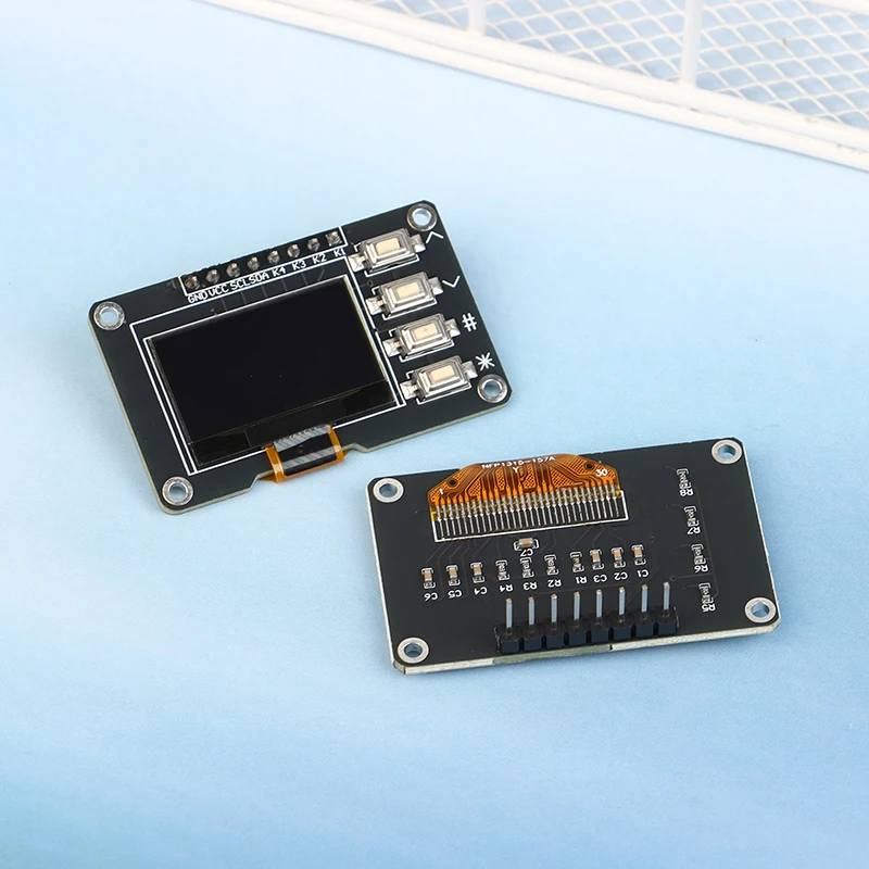 Tela OLED de 0,96 polegadas branco/azul 12864 módulo de tela com matriz 4 interfaces teclas teclado IIC SSD1315