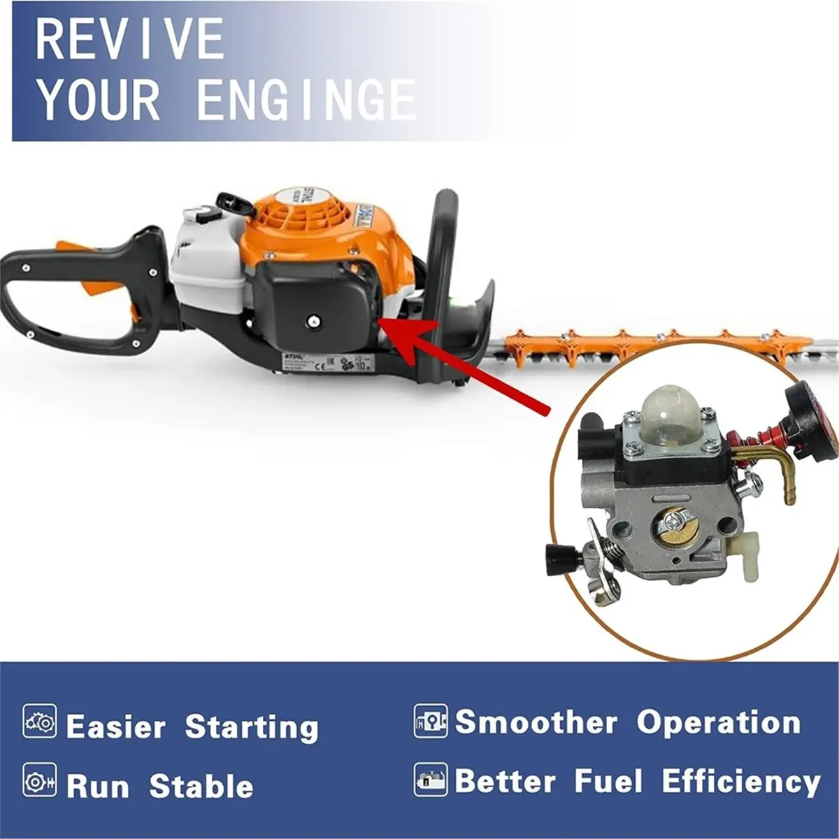 

Карбюратор A50U 4237 120 0621 для кусторезов STIHL HS82, HS82T, HS82R, HS87T, HS87R, комплект запчастей