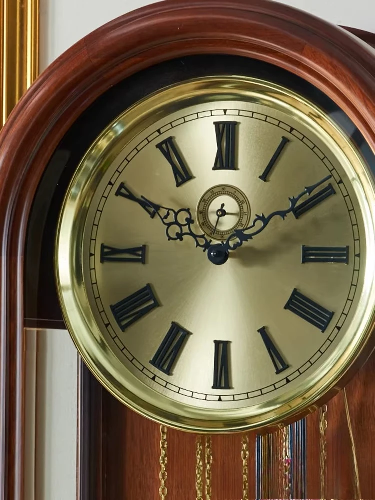 New Chinese retro floor clock, living room clock, vertical clock, mechanical American pendulum clock