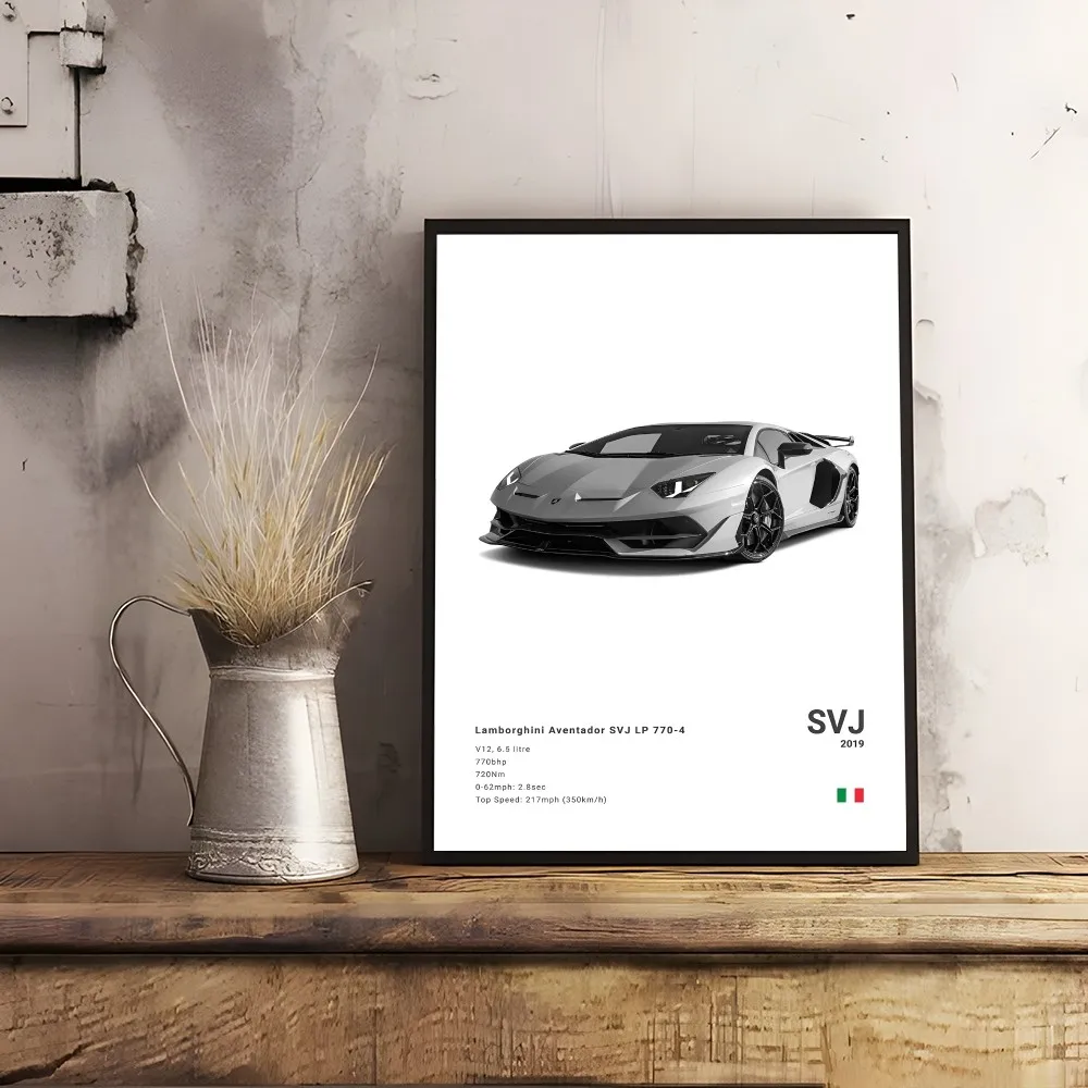 SuperCar L-Lamborghini Aventador COUNTACH SESTO ELEMENTO SVJ REVUELTO VENENO Poster Home Living Room Wall Art Garage Room Decor