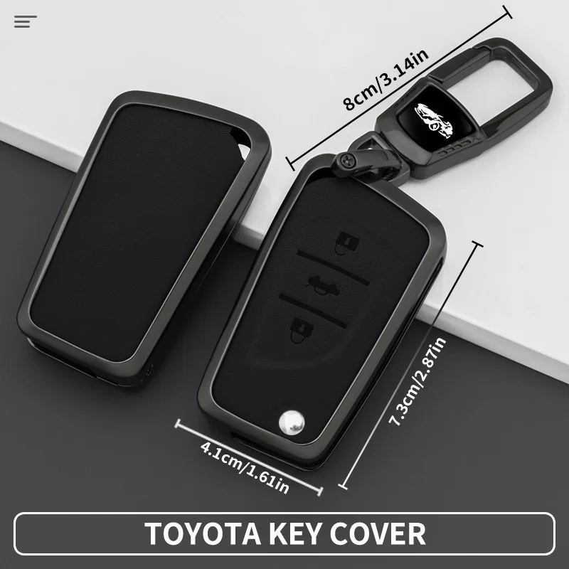 For Toyota Levin Camry Reiz Highlander Corolla VA2 Toy43 Toy48 Metal Car Key Protective Case funda llave carcasa llavero