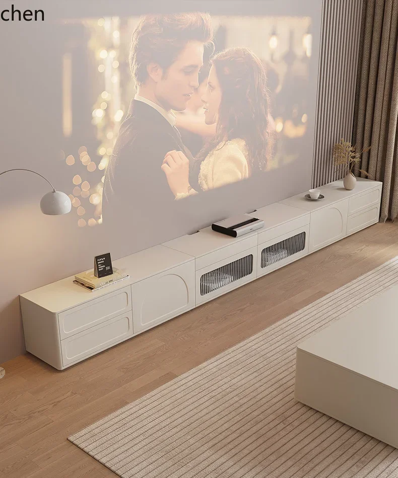 b11-7.1 cream wind laser projector TV cabinet storage floor coffee table combination