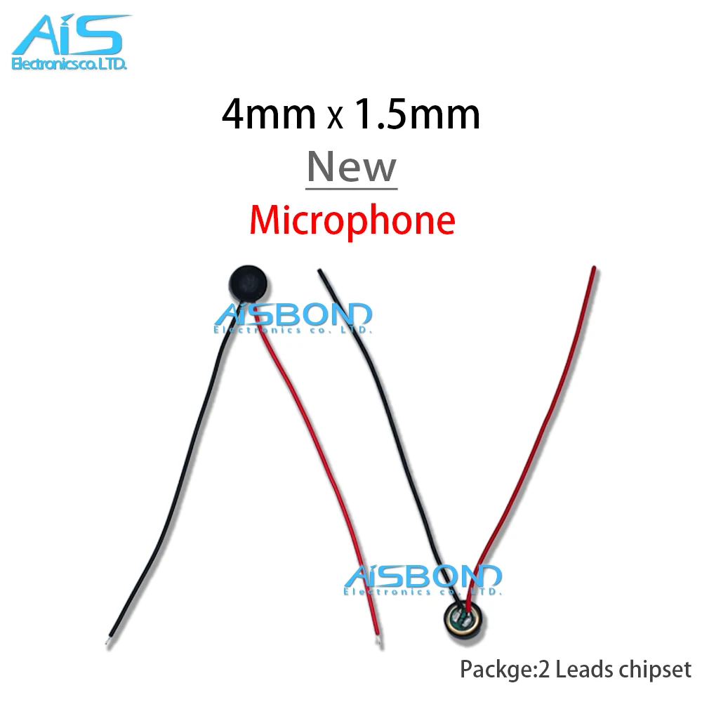 20Pcs/Lot Microphone Inner MIC Receiver Speaker 4mm * 1.5mm For PC Phone MP3 MP4 with 2 Leads wire