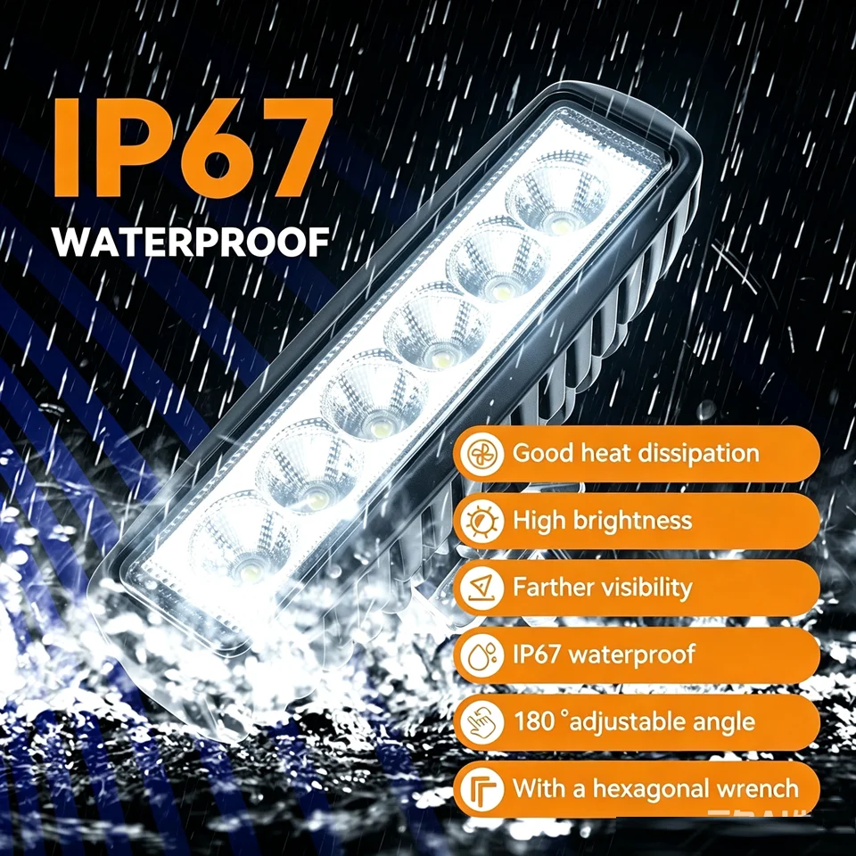 Marine LED Boat Light 2 Pack, 6 inch LED Marine Flood Beam Spotlights Waterproof, Deck Dock yacht accessories