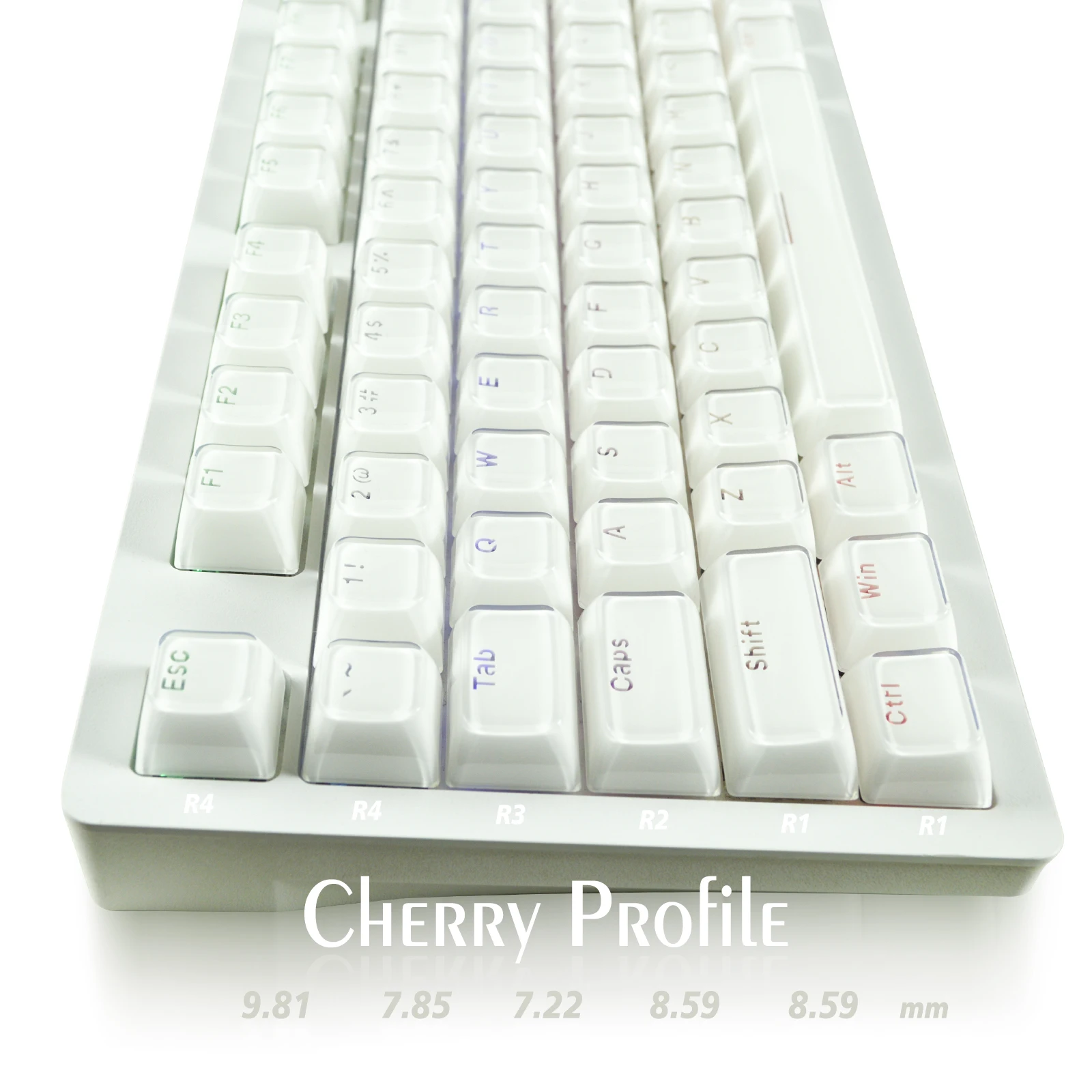 Imagem -04 - White Jelly Ice Crystal Keycap Keycap Grupo Abs 111 Round Keycaps Teclado Mecânico Transparente da Fonte Perfil Oem