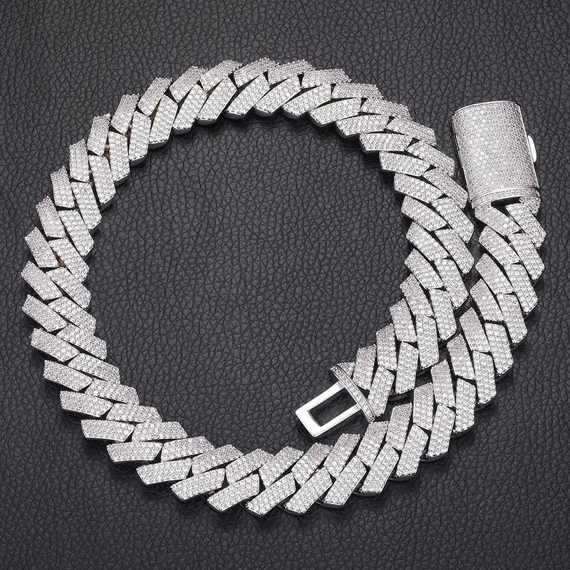 Classic style high-quality 16mm diamond Cuban chain hip-hop street jewelry necklace