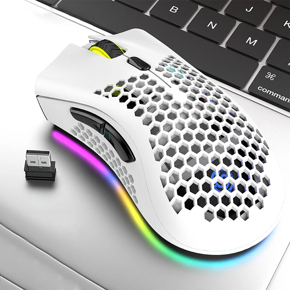 USB 2.4G Wireless Gaming Mouse BM600 RGB Light Rechargeable   Mouse 800-1200-1600DPI For Desktop PC Computers Notebook Laptop