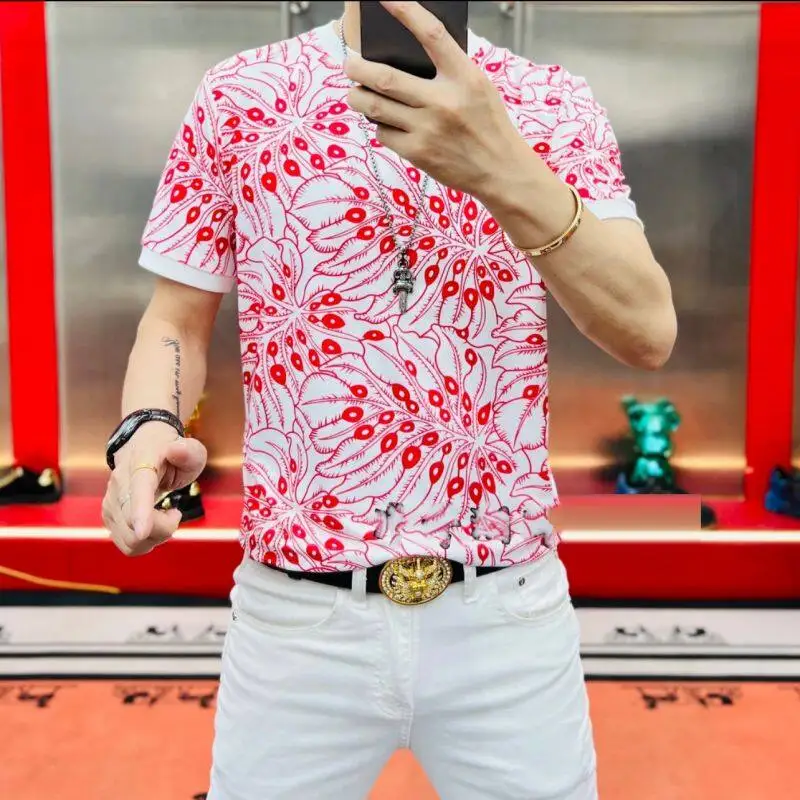 Social Trends 3D Print T Shirt For Men Short Sleeve Anti-Wrinkle Summer Quality Breathable Elastic Slim Fit Tees Camisetas M-4XL