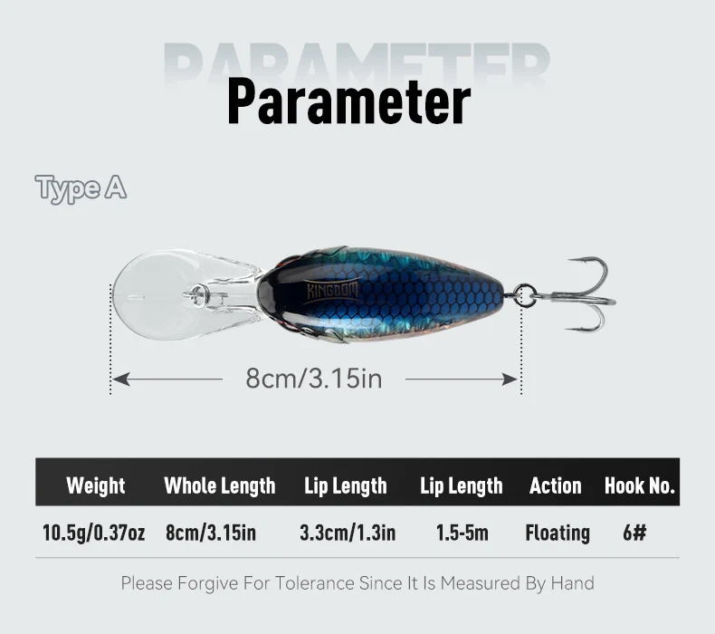 Kingdom Floating Crankbaits Minnow 6 g 6,5 g 10,5 g Geräusch künstliche harte Köder 3 Arten Lippenbarsch Hecht Forelle Süßwasser-Angelköder – Detail 4