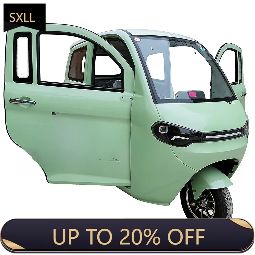SXLL Custom  48V 2000W 4000W 100Km Lead Acid Battery Charger Adults Urban Commute Fully Enclosed Electric Tricycle With Cabin