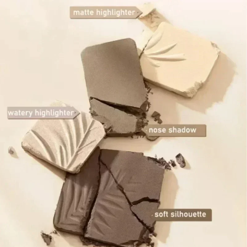 Shimmer Matte Face Highlight Contour Palette Natuurlijke langdurige gezichtsverhelderende poeder 3D Neusschaduw Cosmetica