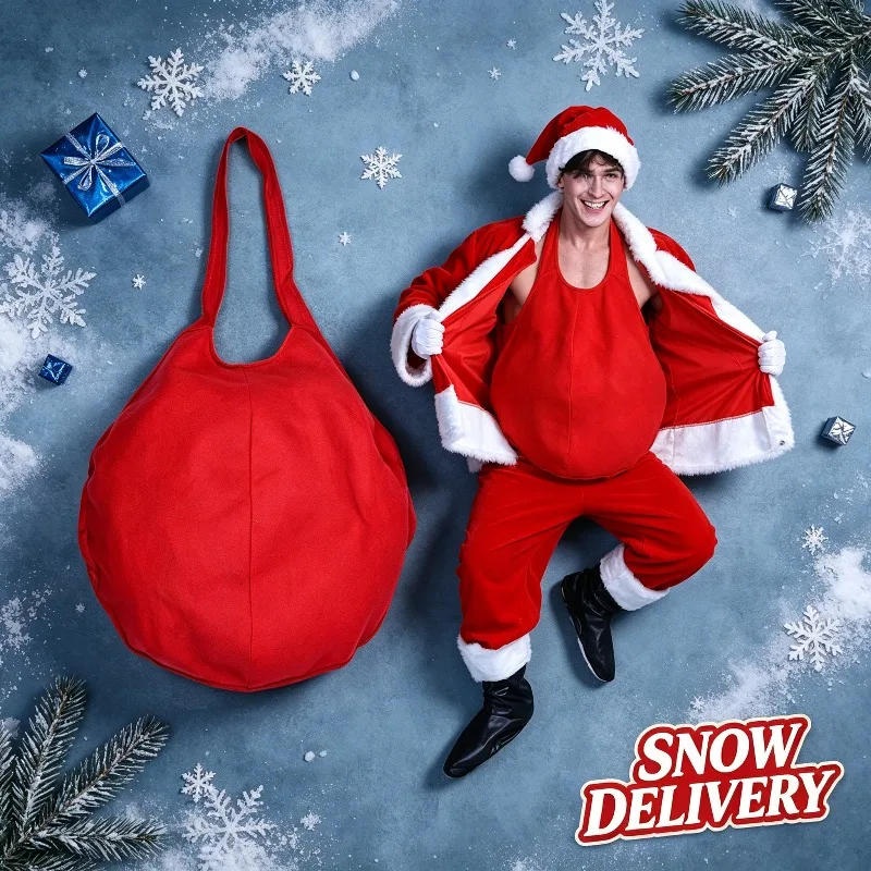 Santa Claus Fake Belly Clothing and Accessories Are Perfect for Stage Performances Shopping Mall Events and Holiday Role-playing