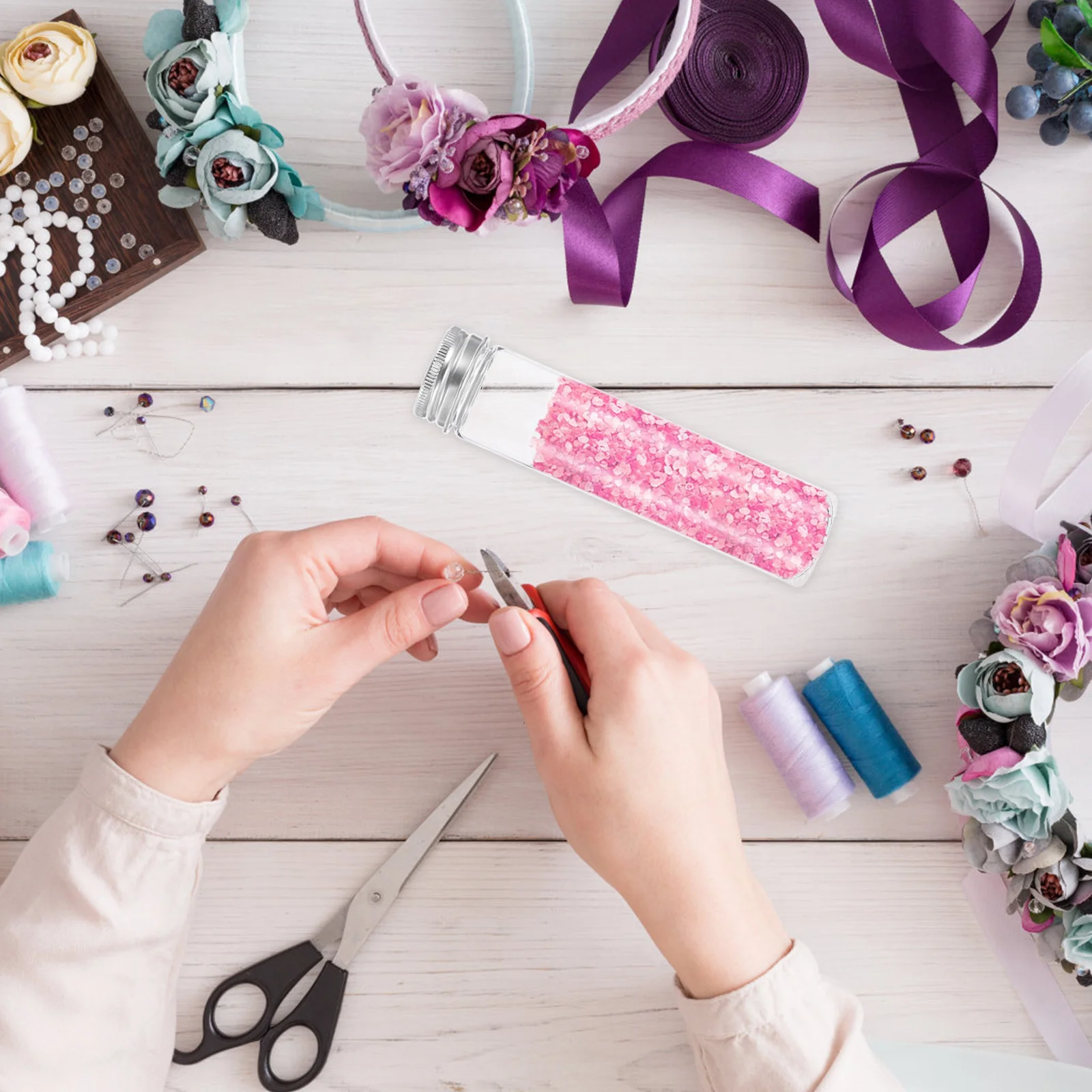 10개 평평한 바닥의 테스트 튜브 110ml 투명한 애완동물 플라스틱 하드 쉘 누출 방지 용기 여행용 로션 샘플 소형