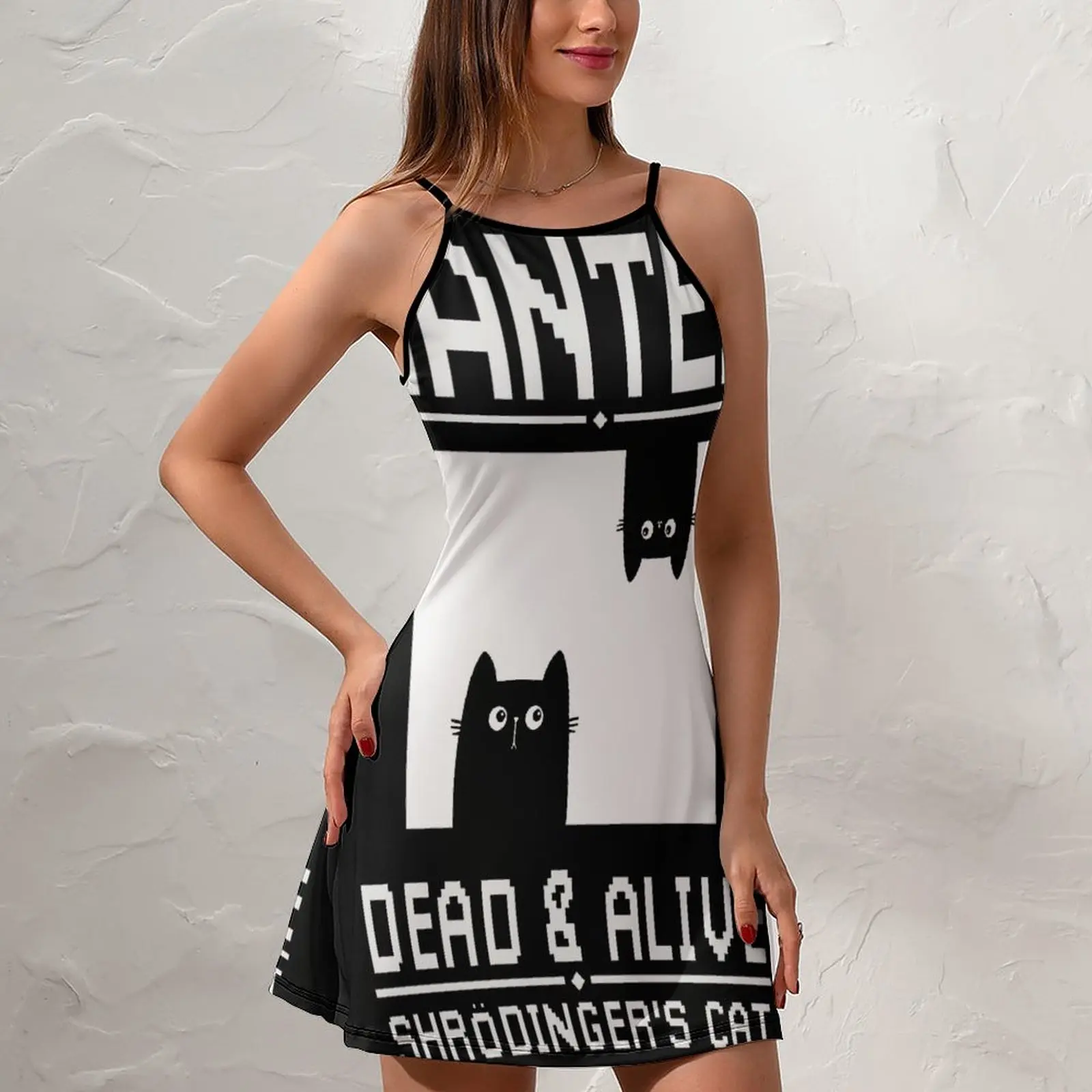 Exotic  Woman's Gown The Dress Wanted Erwin Schrodinger Cat 12  Women's Sling Dress Cute  Clubs Funny