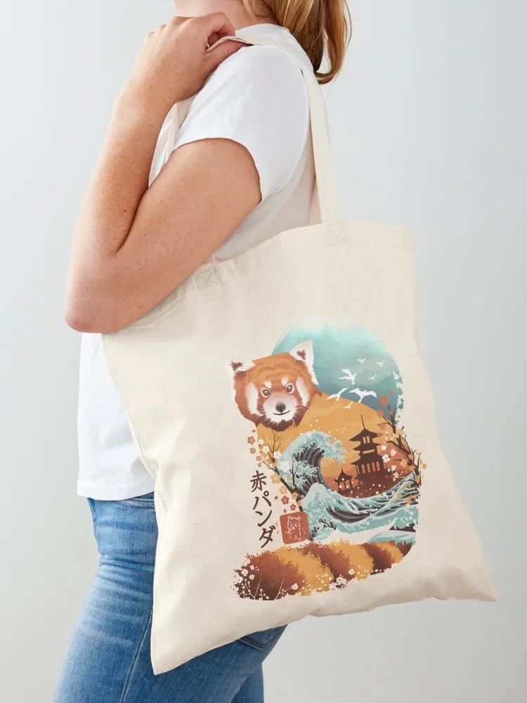Ukiyo e Red Panda Tote Bag reusable shopping bag Women bags bags woman 2025 personalized tote bag