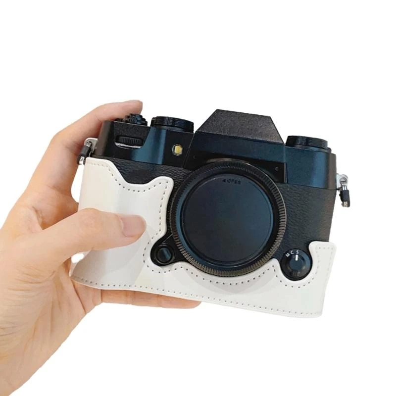 

PU Leather Handmade Camera Base Bag Cover for XT50 with Closures and Easy Battery Access 83CF