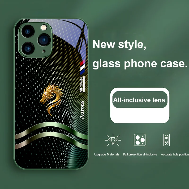 プラチナライト中国ゴールデンドラゴン Iphone 15 14 13 12 11 プロマックス XS XR 7 8 プラス 2020 2022 SE 強化ガラス電話ケース